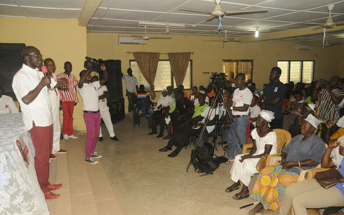  Dr Papa Kwesi Nduom addressing some student nurses and party supporters at Jirapa in the Upper West Region